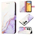 For Xiaomi Redmi 13C PT003 Marble Pattern Flip Leather Phone Case(White Purple) - 1