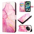 For Xiaomi Redmi A3 PT003 Marble Pattern Flip Leather Phone Case(Pink Purple Gold) - 1