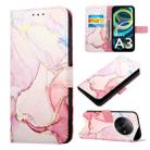 For Xiaomi Redmi A3 PT003 Marble Pattern Flip Leather Phone Case(Rose Gold) - 1