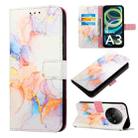 For Xiaomi Redmi A3 PT003 Marble Pattern Flip Leather Phone Case(Galaxy Marble White) - 1