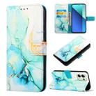 For Xiaomi Redmi Note 13 4G Global PT003 Marble Pattern Flip Leather Phone Case(Green) - 1