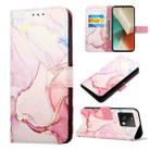 For Xiaomi Redmi Note 13 5G Global PT003 Marble Pattern Flip Leather Phone Case(Rose Gold) - 1