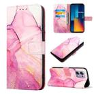 For Xiaomi Redmi Note 13 Pro 4G Global PT003 Marble Pattern Flip Leather Phone Case(Pink Purple Gold) - 1