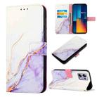 For Xiaomi Redmi Note 13 Pro 4G Global PT003 Marble Pattern Flip Leather Phone Case(White Purple) - 1