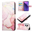 For Xiaomi Redmi Note 13 Pro+ 5G PT003 Marble Pattern Flip Leather Phone Case(Rose Gold) - 1