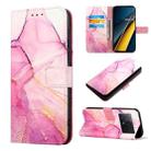 For Xiaomi Redmi K70E PT003 Marble Pattern Flip Leather Phone Case(Pink Purple Gold) - 1