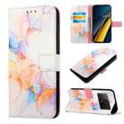 For Xiaomi Redmi K70E PT003 Marble Pattern Flip Leather Phone Case(Galaxy Marble White) - 1