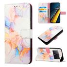 For Xiaomi Poco X6 Pro PT003 Marble Pattern Flip Leather Phone Case(Galaxy Marble White) - 1