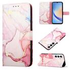 For Samsung Galaxy A35 5G PT003 Marble Pattern Flip Leather Phone Case(Rose Gold) - 1