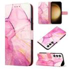 For Samsung Galaxy S24 5G PT003 Marble Pattern Flip Leather Phone Case(Pink Purple Gold) - 1