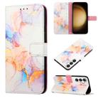 For Samsung Galaxy S24 5G PT003 Marble Pattern Flip Leather Phone Case(Galaxy Marble White) - 1