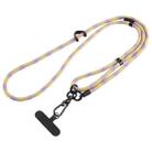 7mm Adjustable Crossbody Mobile Phone Anti-Lost Lanyard with Clip, Length: 75-150cm(Water Pattern Yellow Purple) - 1