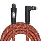 EMK 90 Degree Swivel Adjustable Right Angled 360 Degrees Rotatable Plug Nylon Woven Mesh Optical Audio Cable, Cable Length:3m(Orange) - 1