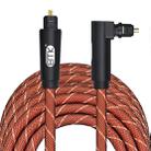 EMK 90 Degree Swivel Adjustable Right Angled 360 Degrees Rotatable Plug Nylon Woven Mesh Optical Audio Cable, Cable Length:5m(Orange) - 1