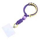 Universal Phone Braided Short Lanyard Phone Anti-lost Hand Strap(Purple Yellow) - 1