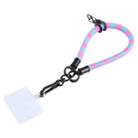 Universal Mobile Phone Pattern Short Wrist Lanyard(Rose Red Blue) - 1