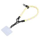 Universal Mobile Phone Pattern Short Wrist Lanyard(Pink Yellow) - 1