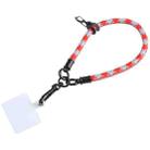 Universal Mobile Phone Pattern Short Wrist Lanyard(Grey Red) - 1