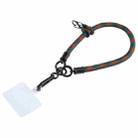 Universal Mobile Phone Pattern Short Wrist Lanyard(Brown Green) - 1