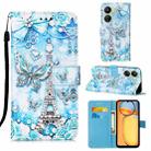 For Xiaomi Redmi 13C Colored Drawing Pattern Plain Weave Leather Phone Case(Tower Butterfly) - 1