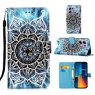 For Xiaomi Redmi Note 13 Pro 4G Global Colored Drawing Pattern Plain Weave Leather Phone Case(Undersea Mandala) - 1