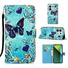 For Xiaomi Redmi Note 13 Pro 5G Global Colored Drawing Pattern Plain Weave Leather Phone Case(Caring Butterfly) - 1