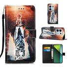 For Xiaomi Redmi Note 13 Pro 5G Global Colored Drawing Pattern Plain Weave Leather Phone Case(Cats And Tigers) - 1