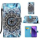 For Xiaomi Redmi Note 13 Pro+ 5G Colored Drawing Pattern Plain Weave Leather Phone Case(Undersea Mandala) - 1