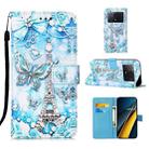 For Xiaomi Redmi K70E Colored Drawing Pattern Plain Weave Leather Phone Case(Tower Butterfly) - 1