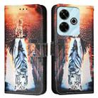 For Xiaomi Redmi 13 4G Colored Drawing Pattern Plain Weave Leather Phone Case(Cats And Tigers) - 2