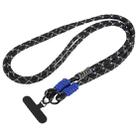 Universal Phone Long Lanyard with Clip(Black White+Blue) - 1