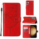 For Samsung Galaxy S24 5G Embossed Butterfly Leather Phone Case(Red) - 1