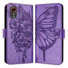 For Samsung Galaxy Xcover7 Embossed Butterfly Leather Phone Case(Light Purple) - 1