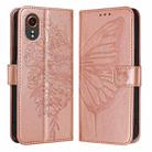 For Samsung Galaxy Xcover7 Embossed Butterfly Leather Phone Case(Rose Gold) - 1