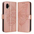 For Samsung Galaxy Xcover6 Pro Embossed Butterfly Leather Phone Case(Rose Gold) - 1
