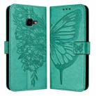 For Samsung Galaxy Xcover 4s / Xcover 4 Embossed Butterfly Leather Phone Case(Green) - 1