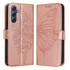 For Samsung Galaxy M54 5G / F54 5G Embossed Butterfly Leather Phone Case(Rose Gold) - 1