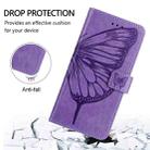 For Samsung Galaxy M32 4G Global / M22 Embossed Butterfly Leather Phone Case(Light Purple) - 3