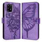 For Samsung Galaxy A91 / M80s / S10 Lite Embossed Butterfly Leather Phone Case(Light Purple) - 1