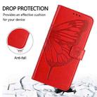 For Samsung Galaxy A40 Embossed Butterfly Leather Phone Case(Red) - 3