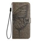 For Samsung Galaxy S24 FE 5G Embossed Butterfly Leather Phone Case(Grey) - 3