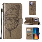 For Xiaomi Redmi Note 13 Pro 4G Global Embossed Butterfly Leather Phone Case(Grey) - 1