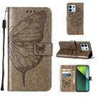 For Xiaomi Redmi Note 13 Pro 5G Global Embossed Butterfly Leather Phone Case(Grey) - 1