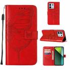 For Xiaomi Redmi Note 13 Pro 5G Global Embossed Butterfly Leather Phone Case(Red) - 1