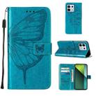 For Xiaomi Redmi Note 13 Pro 5G Global Embossed Butterfly Leather Phone Case(Blue) - 1