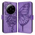 For Xiaomi 13 Ultra Embossed Butterfly Leather Phone Case(Purple) - 1