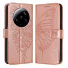 For Xiaomi 13 Ultra Embossed Butterfly Leather Phone Case(Rose Gold) - 1