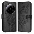 For Xiaomi 13 Ultra Embossed Butterfly Leather Phone Case(Black) - 1