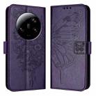 For Xiaomi 13 Ultra Embossed Butterfly Leather Phone Case(Dark Purple) - 1