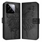For Xiaomi 14 5G Global Embossed Butterfly Leather Phone Case(Black) - 1